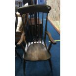 Elm stick back armchair