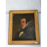 19th century oil on board canvas, portrait of a gentleman