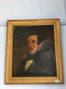 19th century oil on board canvas, portrait of a gentleman