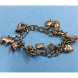 A 9ct gold charm bracelet, 17.7g