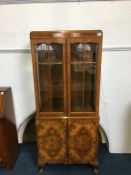 Walnut china cabinet