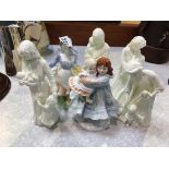 Six Royal Worcester figures