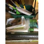 Two boxes assorted gardening equipment