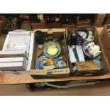 Three boxes of assorted including Collectors plates
