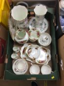 Assorted china including Royal Albert Old Country Roses, Aynsley etc.