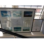 Concorde, six framed photographs, signed by Captain Mike Bannister and Captain Len Brodick