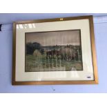 David Thomas Robertson (1879-1952), watercolour, signed, 'Harvest time loading the carts', 28 x