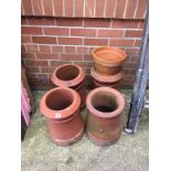 Four chimney pots