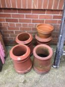 Four chimney pots