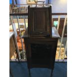 Coal box and small oak cabinet