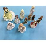 Various figures including; Hummel, Royal Worcester, Royal Doulton etc. (11)