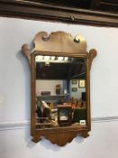 Small mahogany mirror, 63 x 43cm