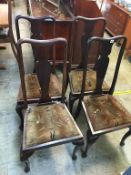 Four Queen Anne style chairs