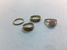 Four 18ct gold rings, 11.8g