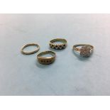 Four 18ct gold rings, 11.8g