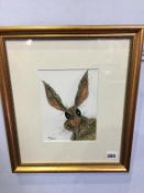 Dawn Barker, watercolour, signed, 'Brown Hare', 20 x 14cm