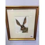 Dawn Barker, watercolour, signed, 'Brown Hare', 20 x 14cm