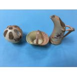 A Royal Worcester ewer, pot pourri and a basket (3)