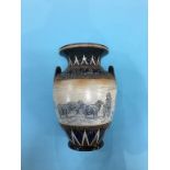 A Doulton Lambeth vase, incised decoration, incised initials, H.B. for Hannah Barlow, 29cm height