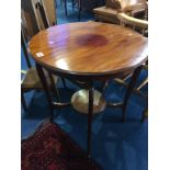 Plant pedestal and mahogany occasional table