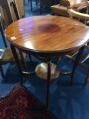 Plant pedestal and mahogany occasional table