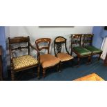 Pair of mahogany chairs, a nursing chair and two others