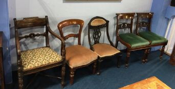 Pair of mahogany chairs, a nursing chair and two others