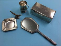 Silver cigarette box, ashtray etc.