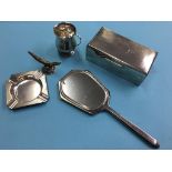 Silver cigarette box, ashtray etc.