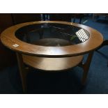 Glass top circular coffee table