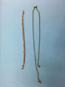 A 9ct gold chain and bracelet, 11.9g