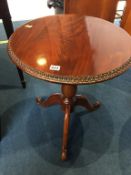 Mahogany circular tripod table