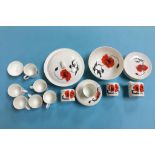 Wedgwood Susie Cooper 'Corn Poppy' part coffee service etc.