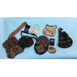 Various beaded purses