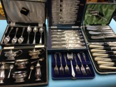 Assorted silver plated cutlery