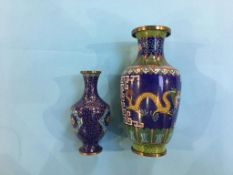 Two cloisonne vases