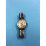 Gents wristwatch, dial signed Omega, on flex fit strap