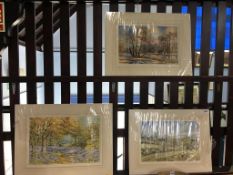 G. H. Griff Griffiths (1929-2017), set of three, watercolours, 'Landscapes', 30 x 47cm