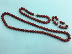 Quantity of amber coloured beads