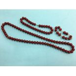 Quantity of amber coloured beads