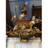 Brass 'Galleon lamp'