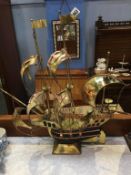 Brass 'Galleon lamp'