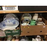 Three boxes of assorted china