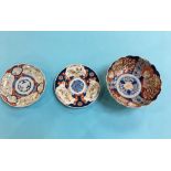 Imari bowl and two dishes