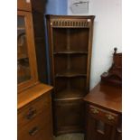 Oak standing corner cabinet