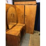 A birds eye maple Art Deco bedroom suite