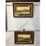 Norton Wilks Scott, pair, watercolours, signed, 'Landscapes', 12 x 14cm