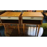 Pair of teak bedside tables