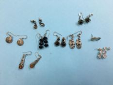 Various silver earrings