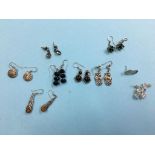 Various silver earrings